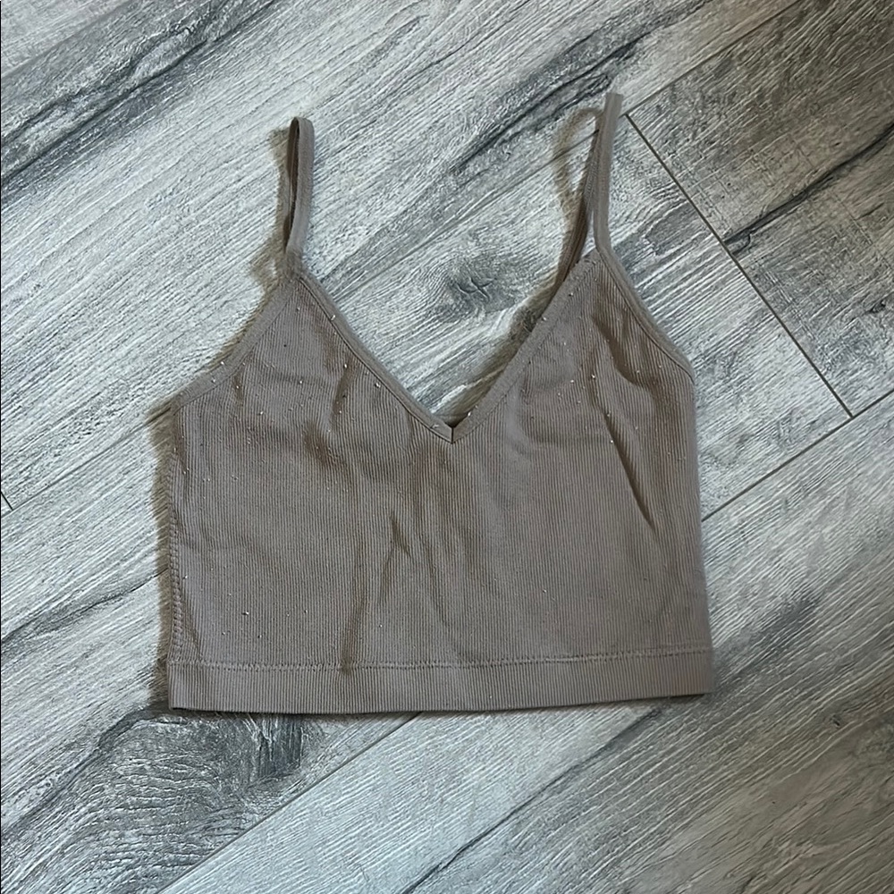 Garage Stylish brown/tan Crop Top